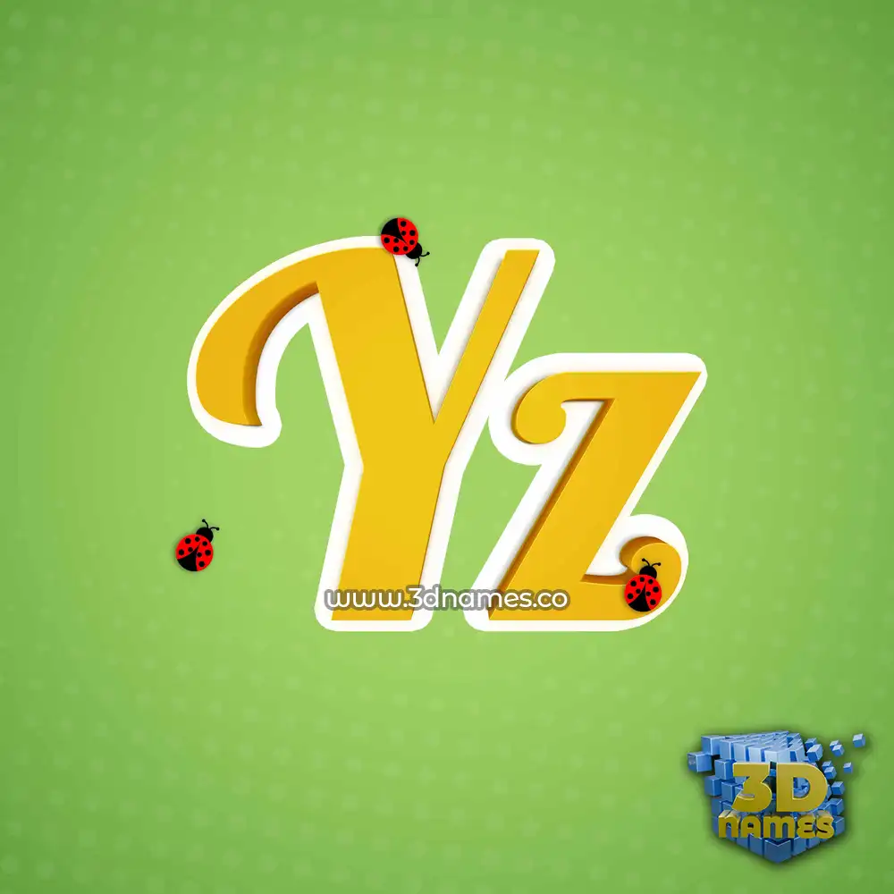 yz in Ladybugs style - 3D name wallpaper