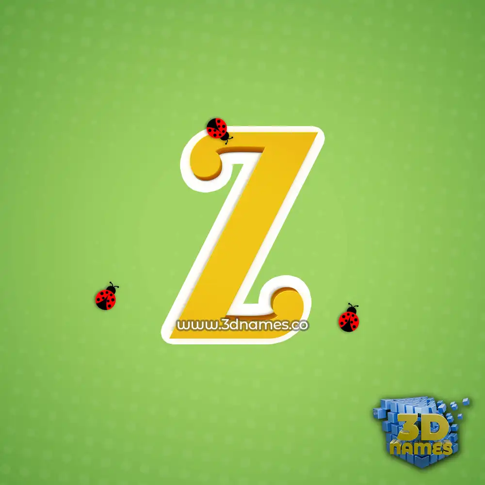 z in Ladybugs style - 3D name wallpaper
