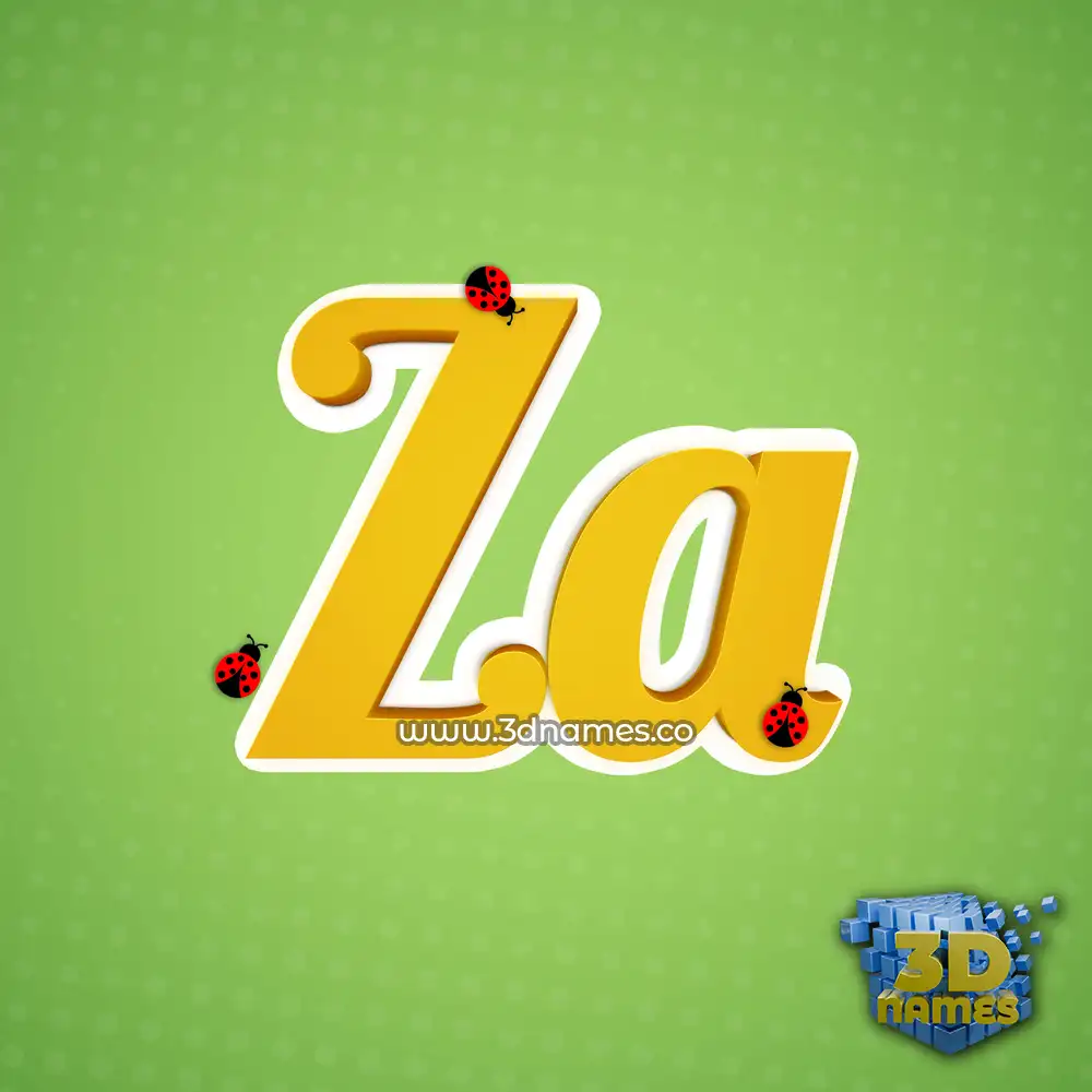 za in Ladybugs style - 3D name wallpaper