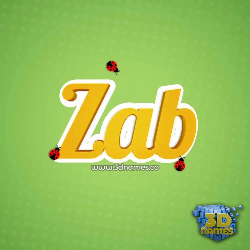 zab in Ladybugs style - 3D name wallpaper
