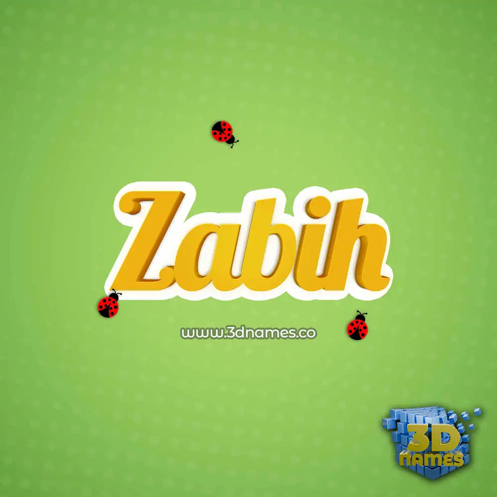 zabih in Ladybugs style - 3D name wallpaper