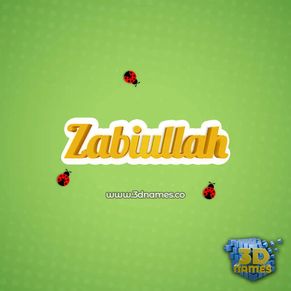 zabiullah in Ladybugs style - 3D name wallpaper