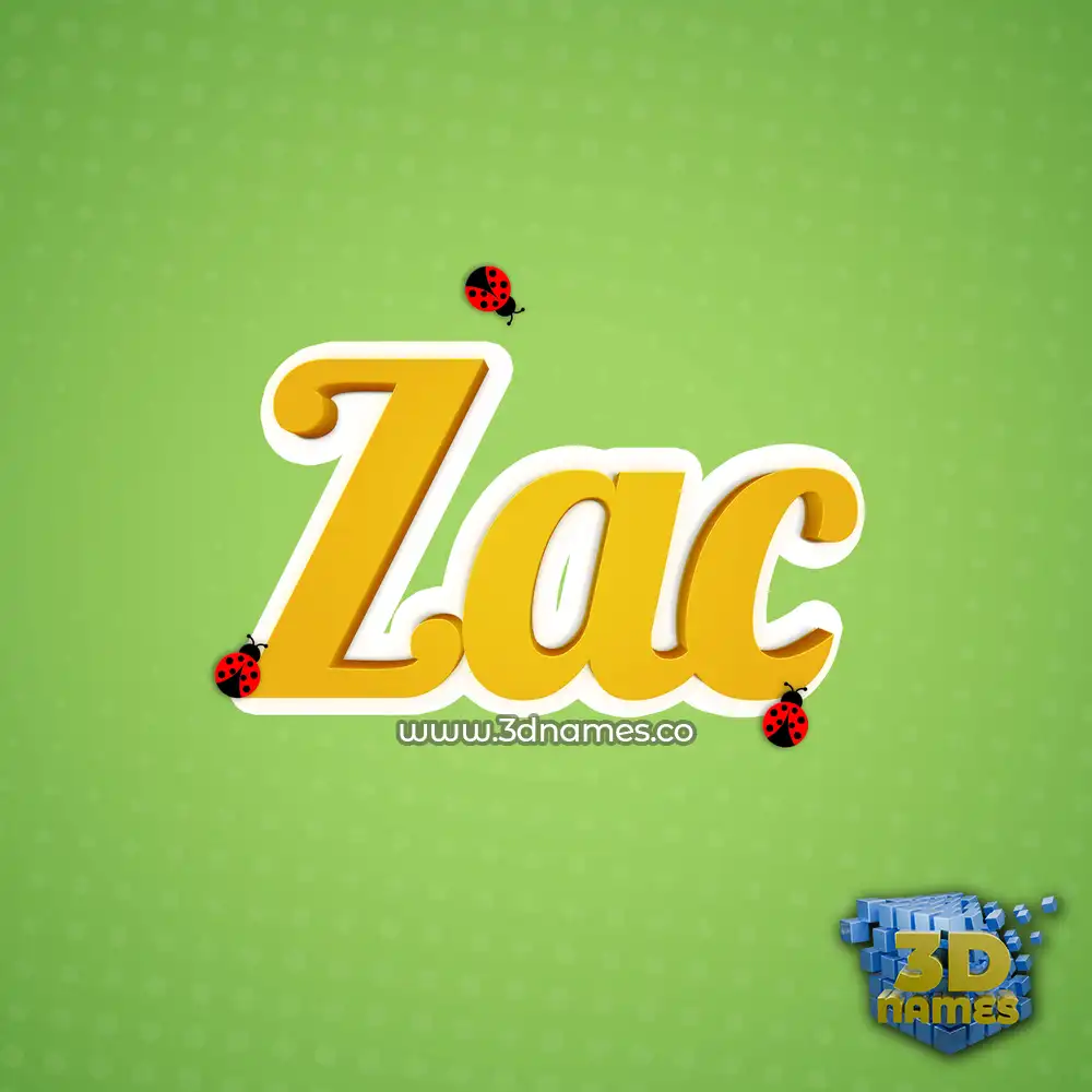 zac in Ladybugs style - 3D name wallpaper