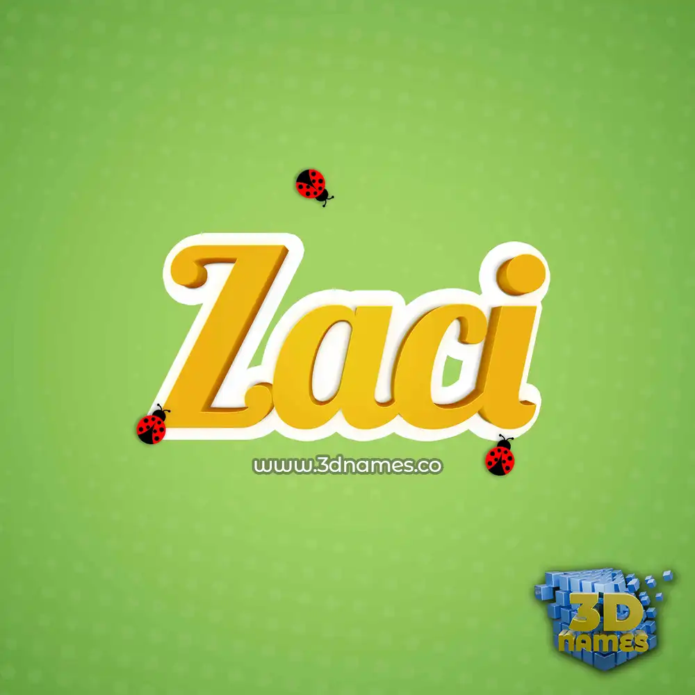 zaci in Ladybugs style - 3D name wallpaper