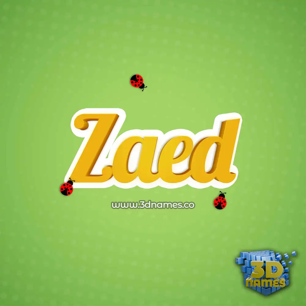 zaed in Ladybugs style - 3D name wallpaper