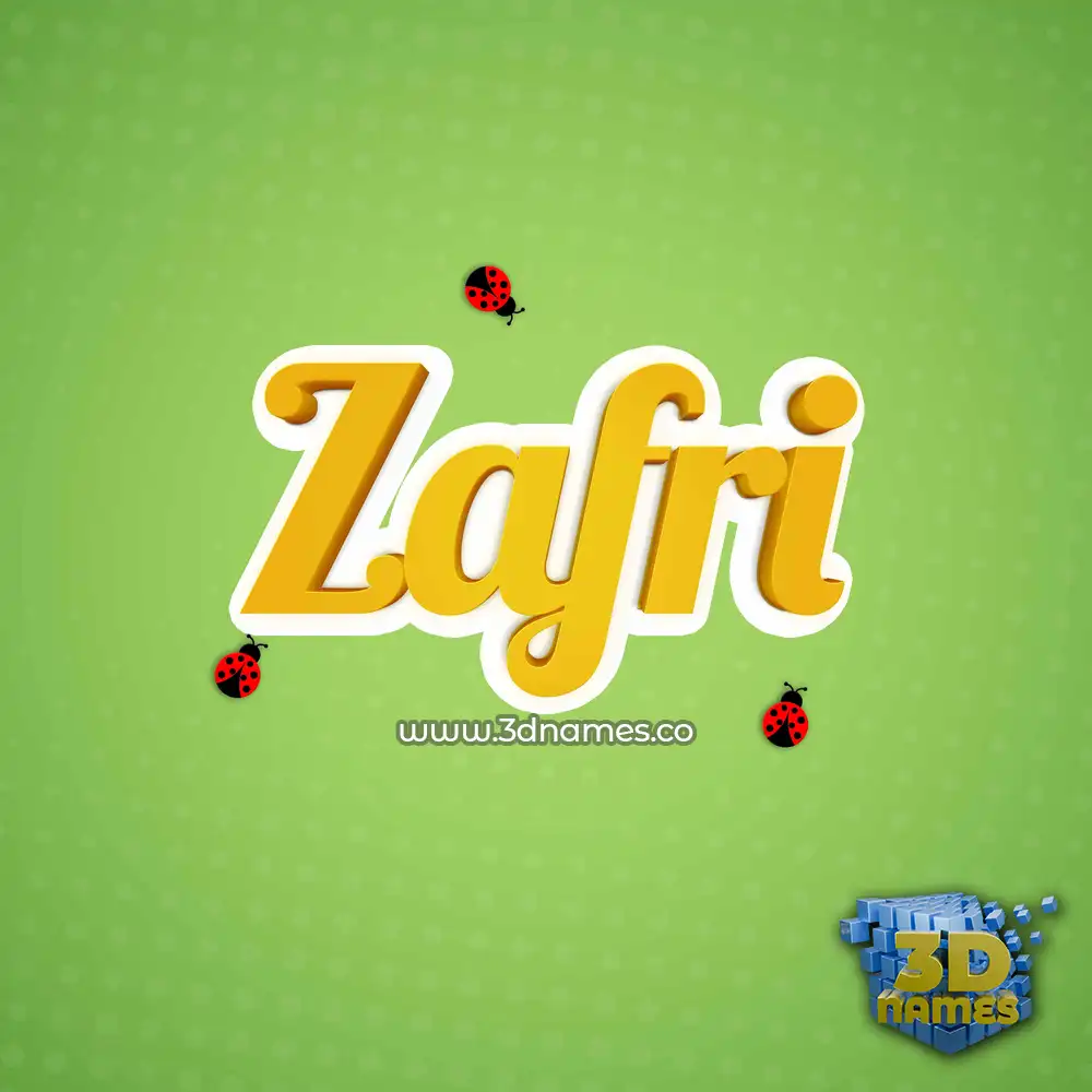 zafri in Ladybugs style - 3D name wallpaper