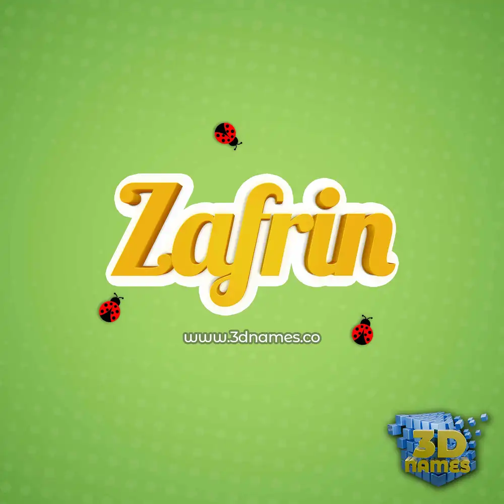 zafrin in Ladybugs style - 3D name wallpaper