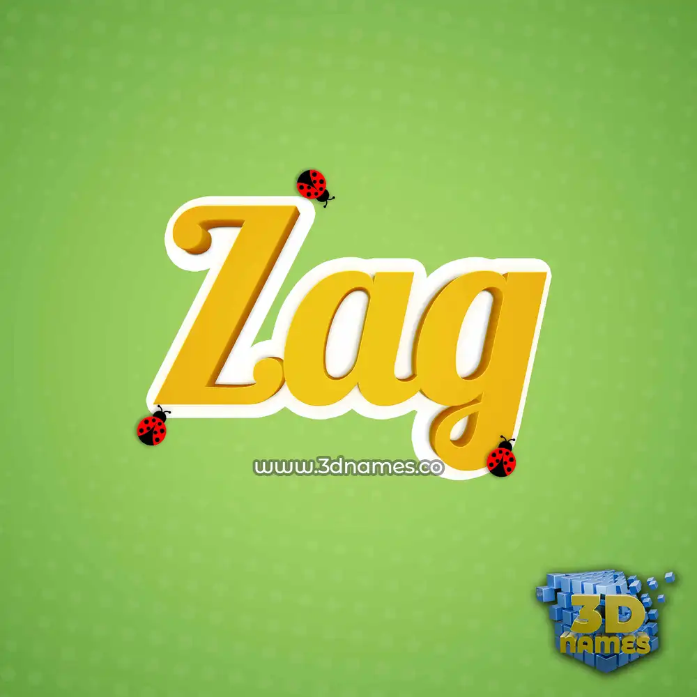 zag in Ladybugs style - 3D name wallpaper