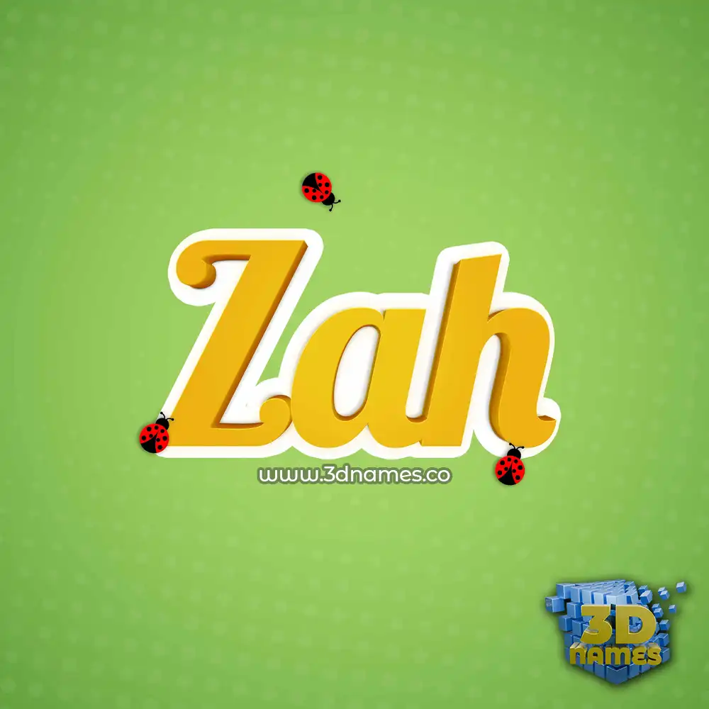 zah in Ladybugs style - 3D name wallpaper