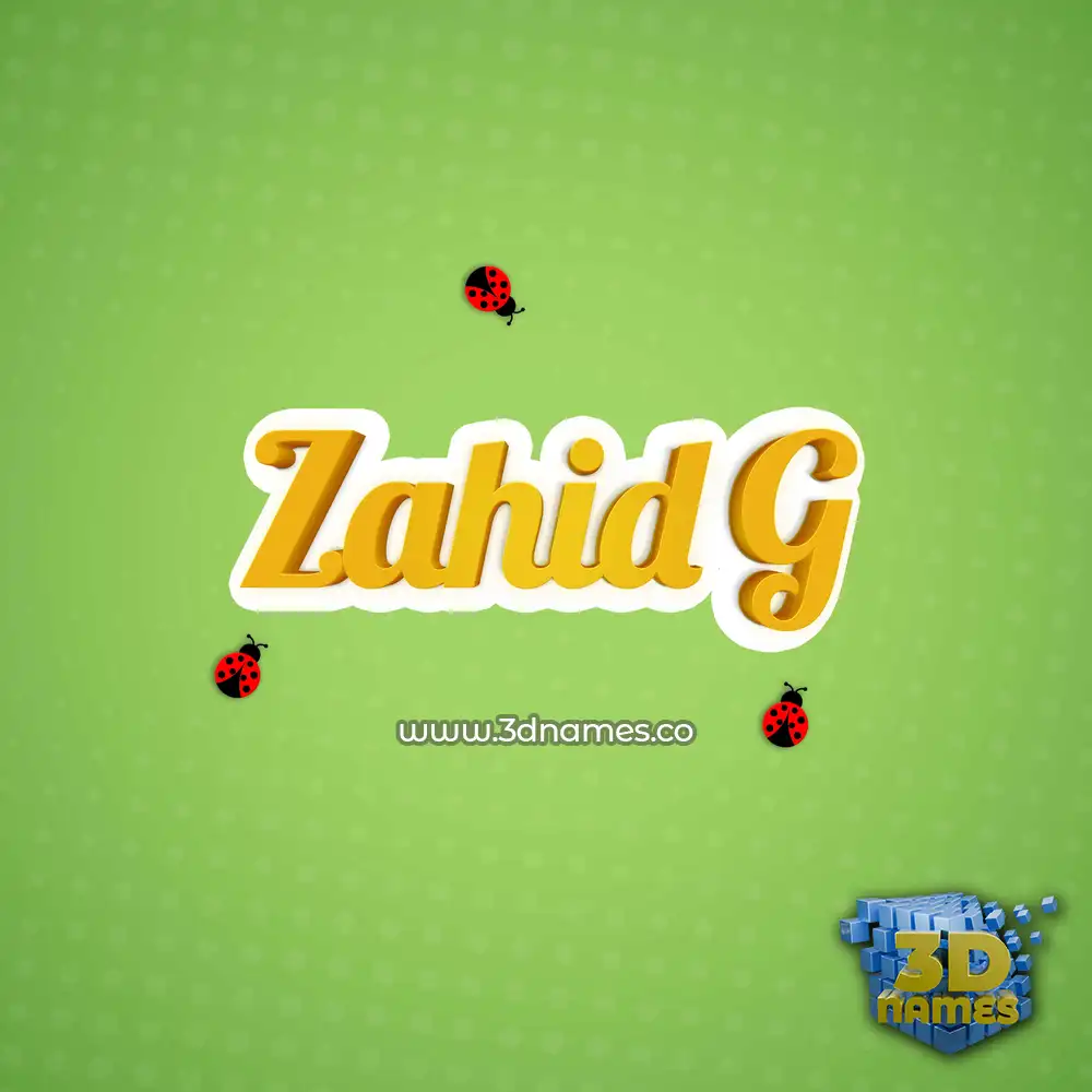 zahid g in Ladybugs style - 3D name wallpaper