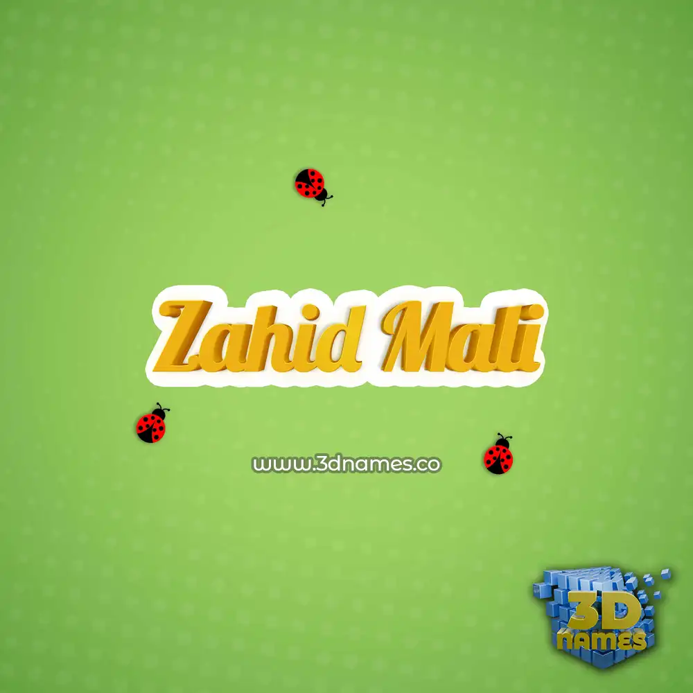 zahid mali in Ladybugs style - 3D name wallpaper