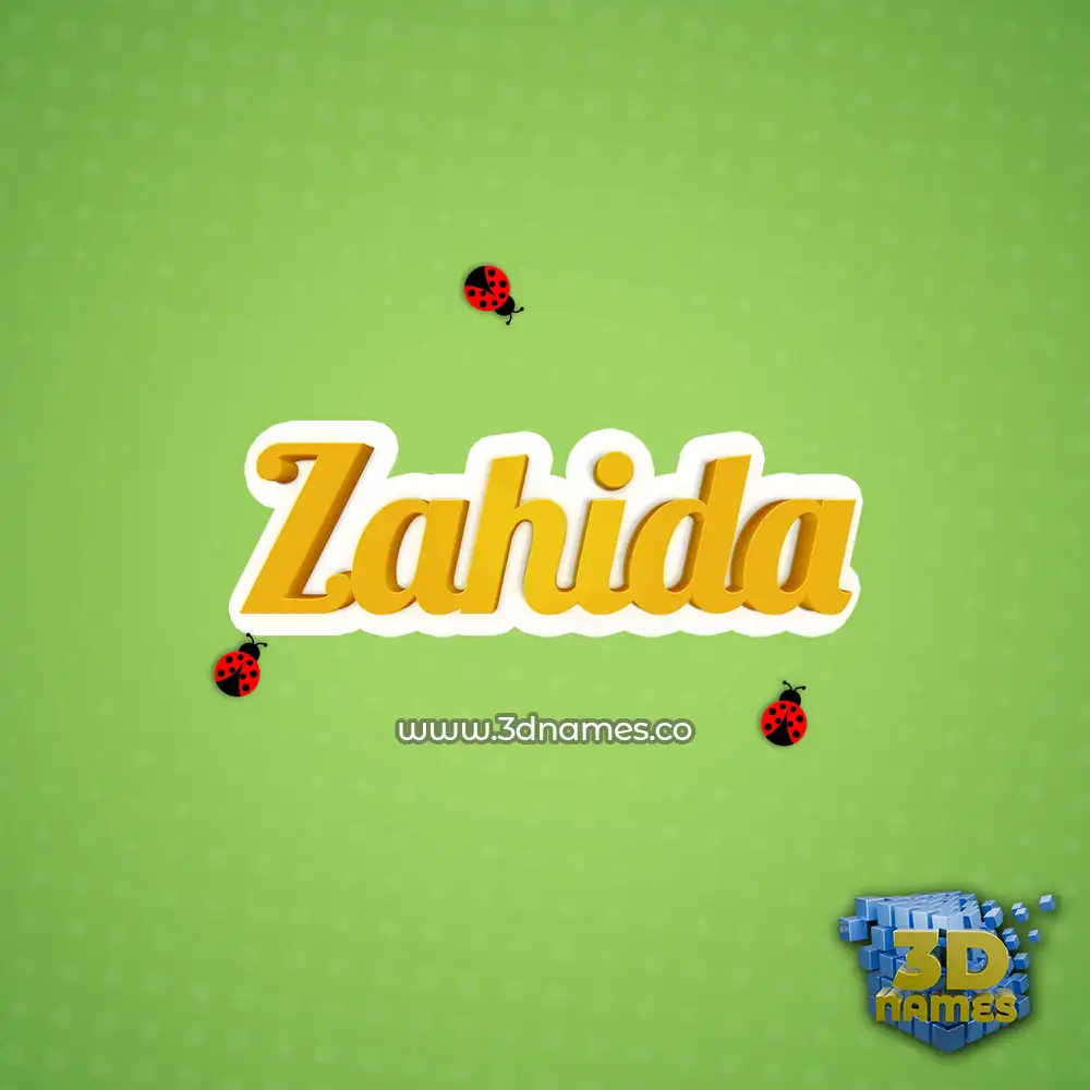 zahida in Ladybugs style - 3D name wallpaper