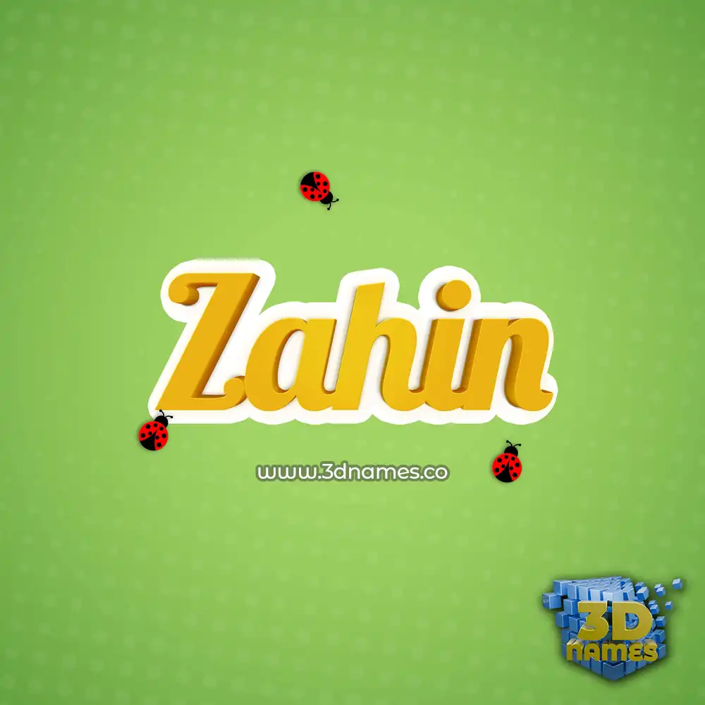 zahin in Ladybugs style - 3D name wallpaper