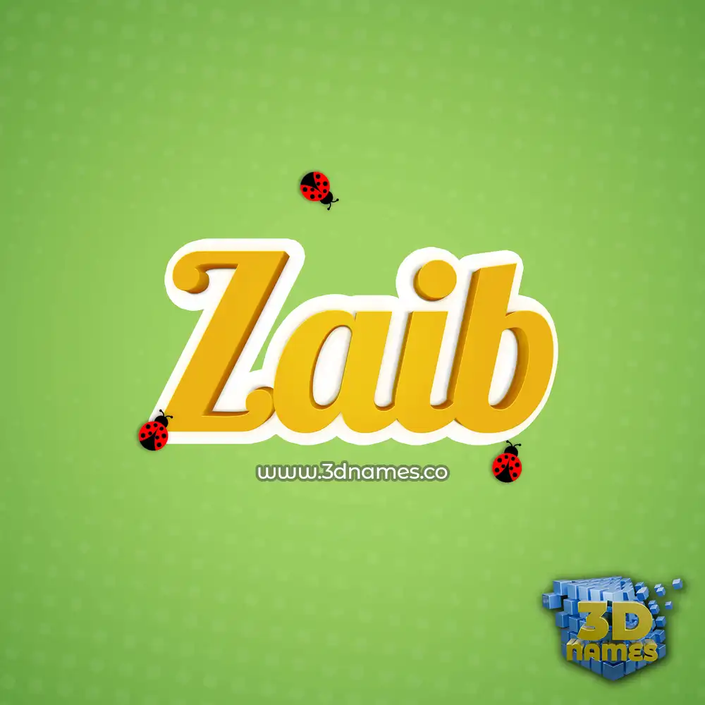 zaib in Ladybugs style - 3D name wallpaper