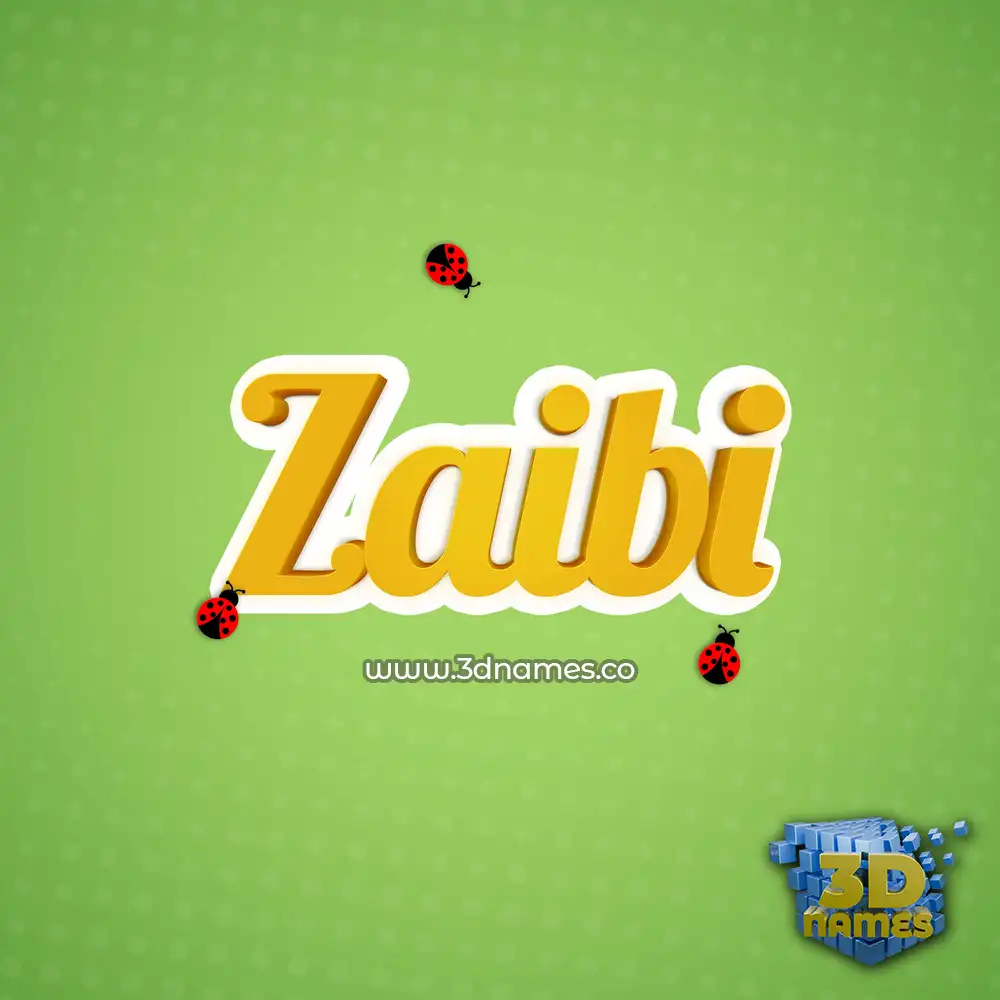zaibi in Ladybugs style - 3D name wallpaper