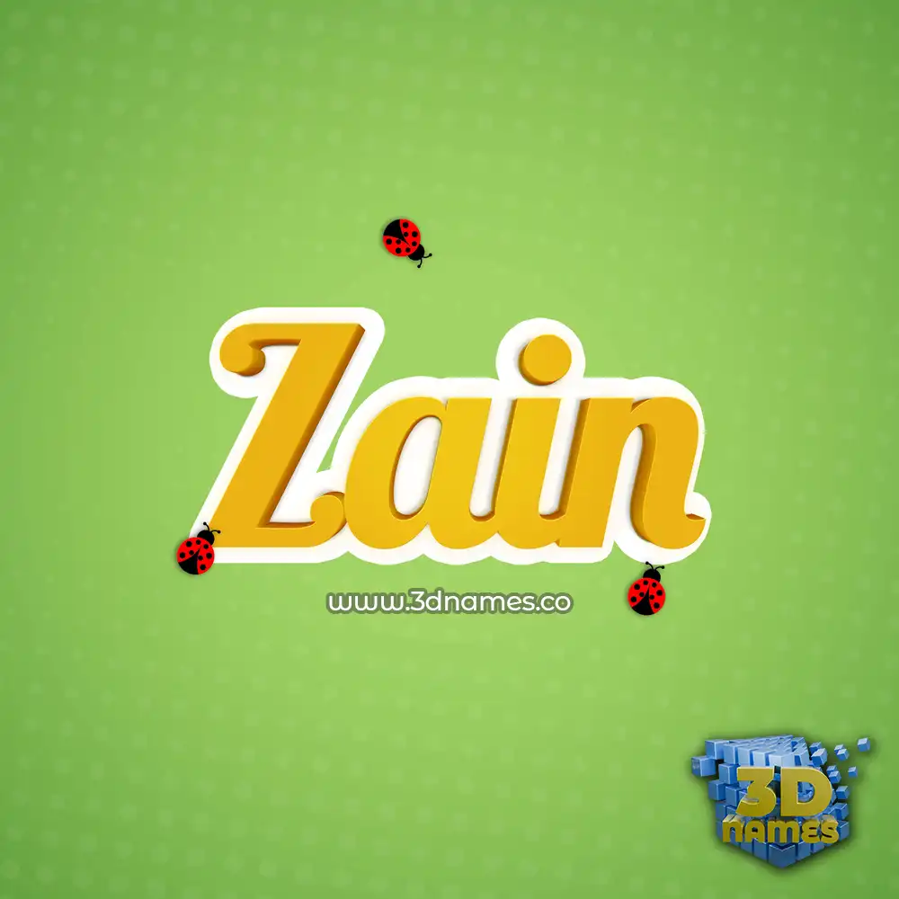 zain in Ladybugs style - 3D name wallpaper