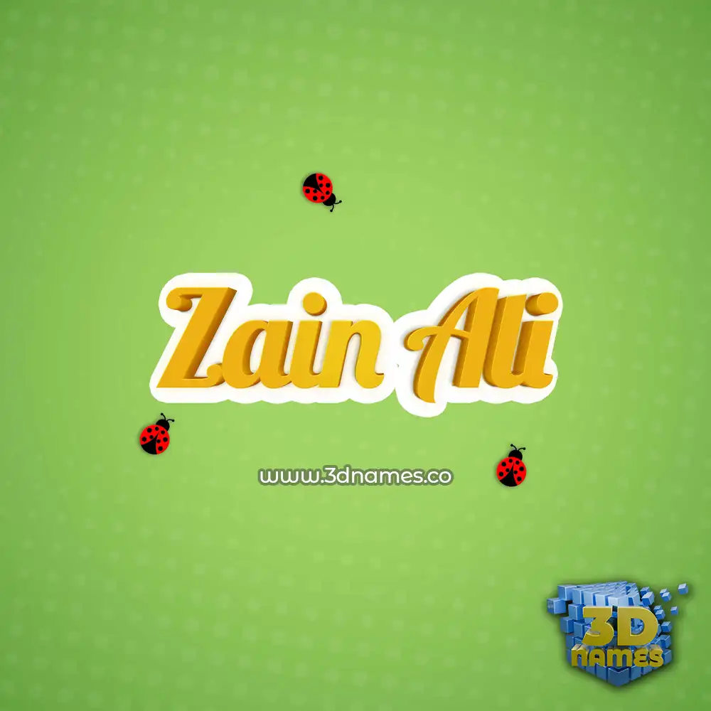 zain ali in Ladybugs style - 3D name wallpaper