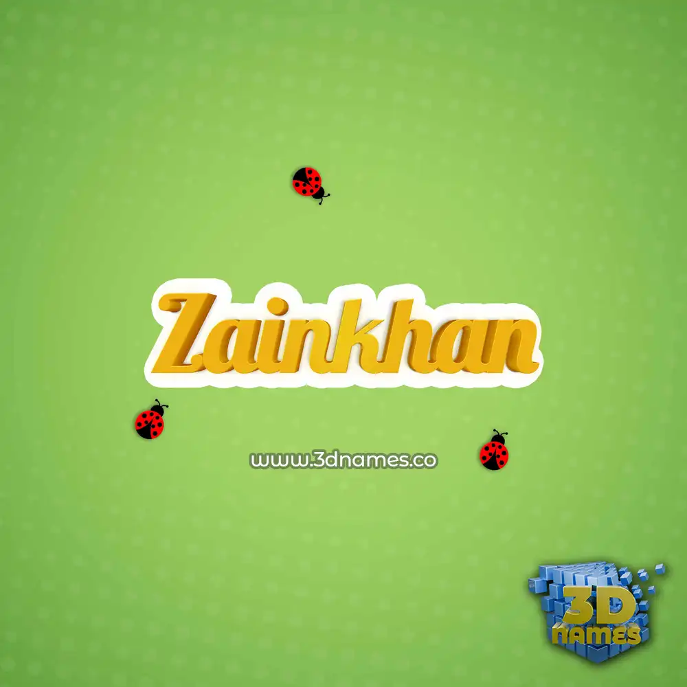 zainkhan in Ladybugs style - 3D name wallpaper