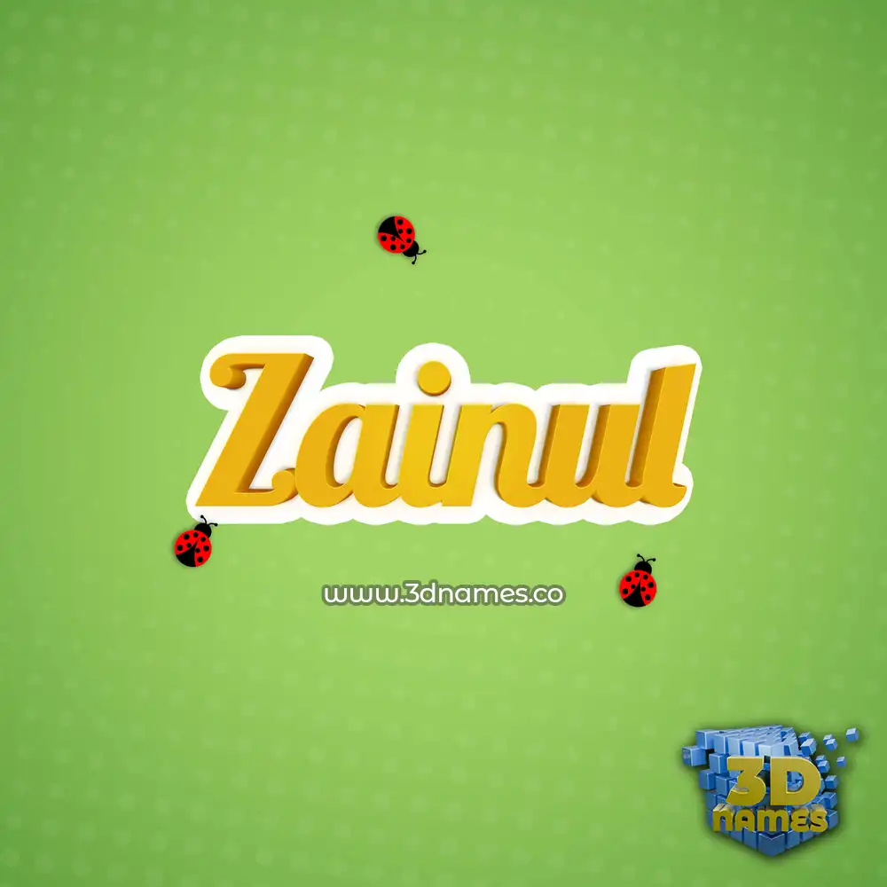 zainul in Ladybugs style - 3D name wallpaper