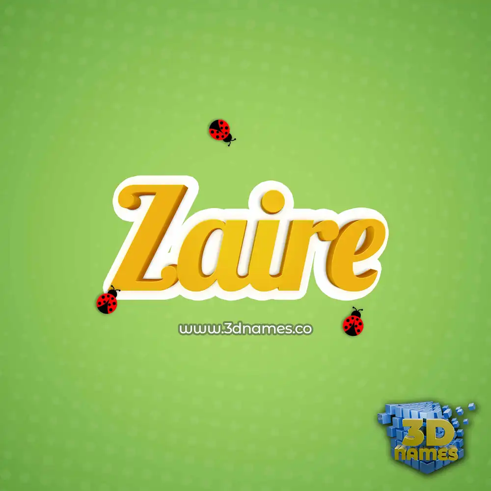 zaire in Ladybugs style - 3D name wallpaper