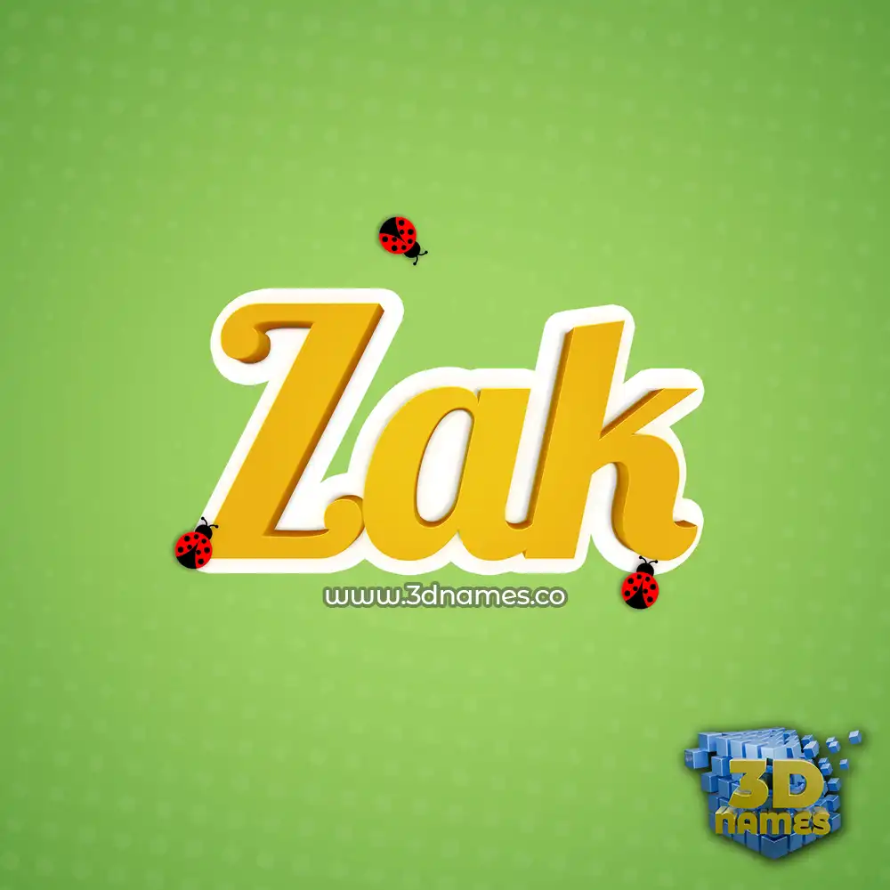 zak in Ladybugs style - 3D name wallpaper