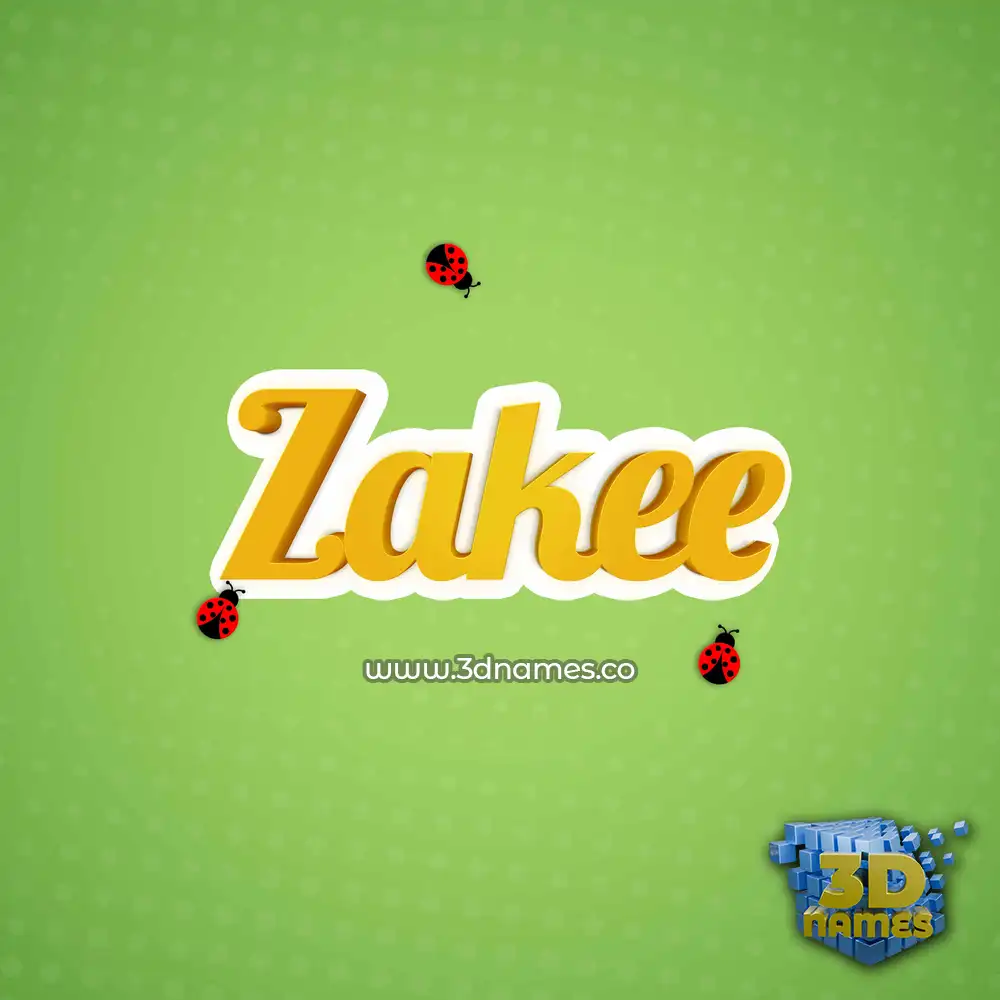 zakee in Ladybugs style - 3D name wallpaper