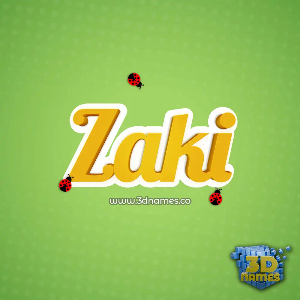 zaki in Ladybugs style - 3D name wallpaper
