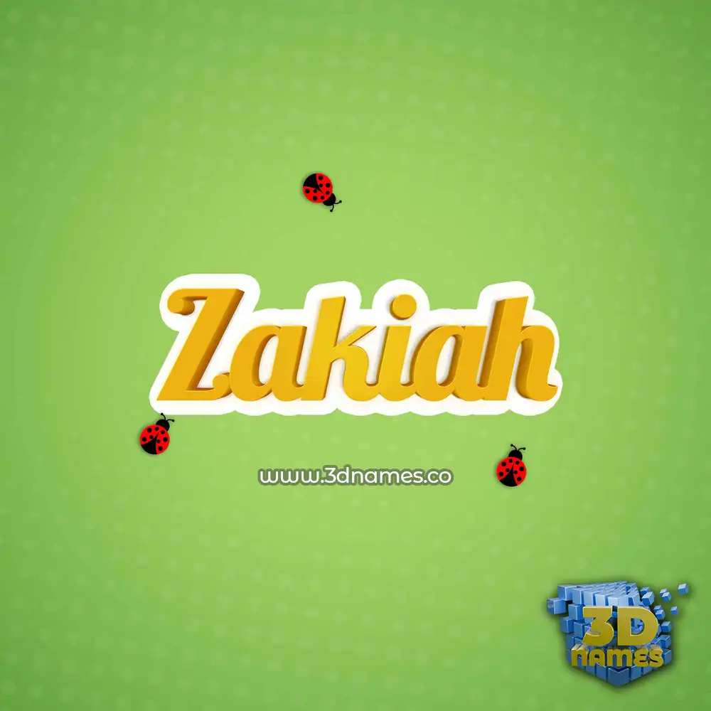 zakiah in Ladybugs style - 3D name wallpaper