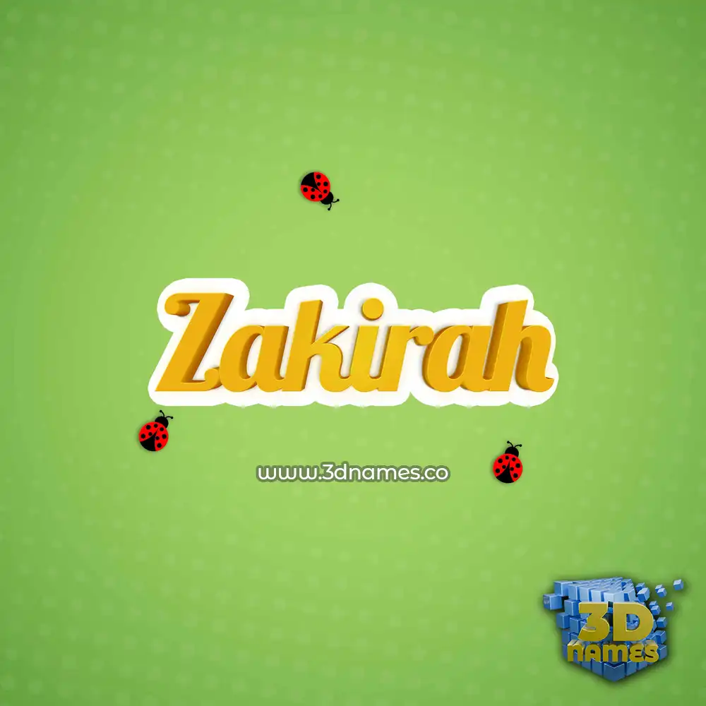 zakirah in Ladybugs style - 3D name wallpaper