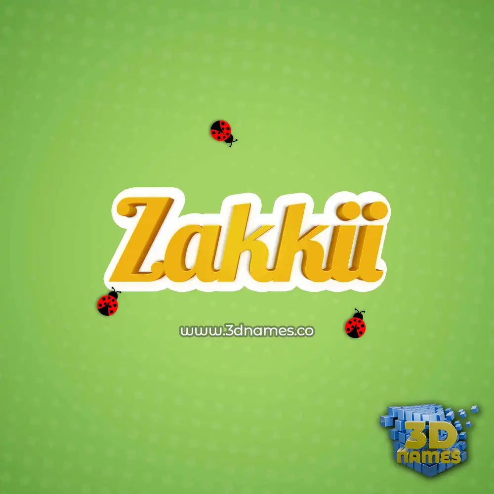 zakkii in Ladybugs style - 3D name wallpaper