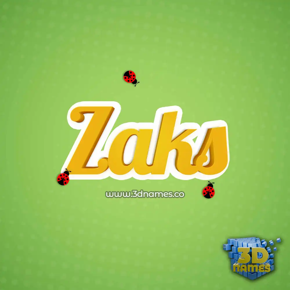 zaks in Ladybugs style - 3D name wallpaper