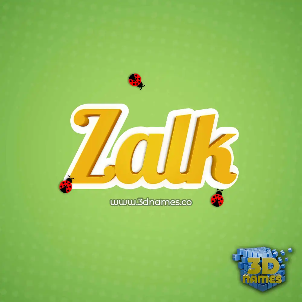 zalk in Ladybugs style - 3D name wallpaper