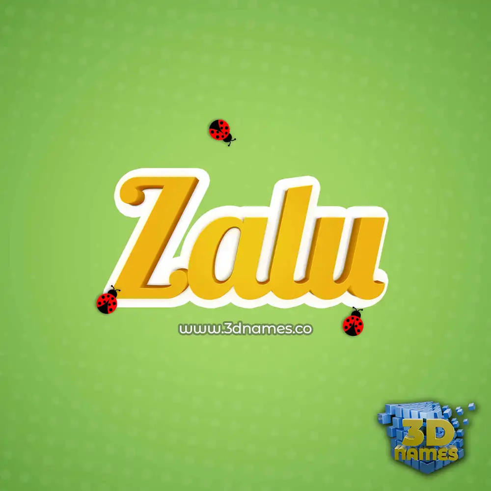 zalu in Ladybugs style - 3D name wallpaper