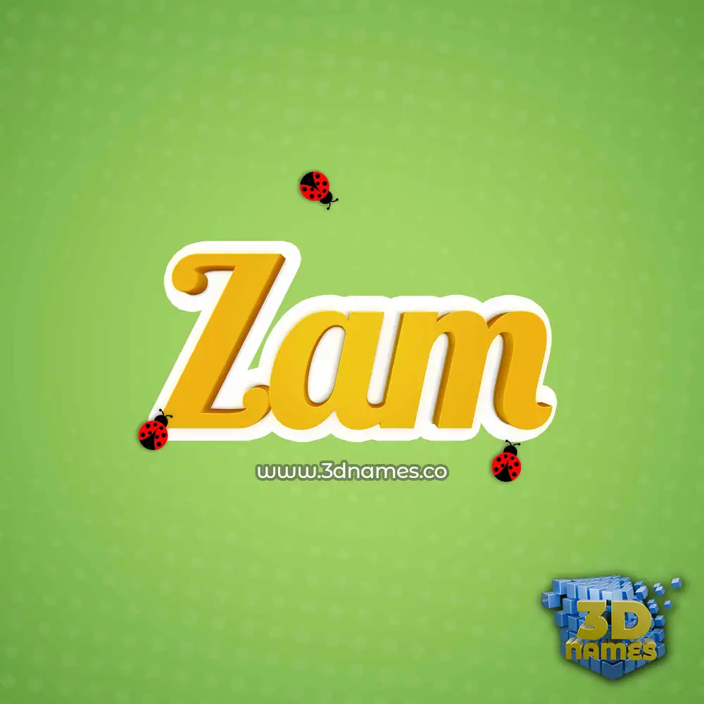 zam in Ladybugs style - 3D name wallpaper