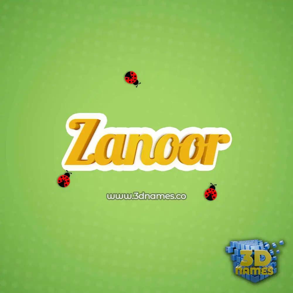 zanoor in Ladybugs style - 3D name wallpaper