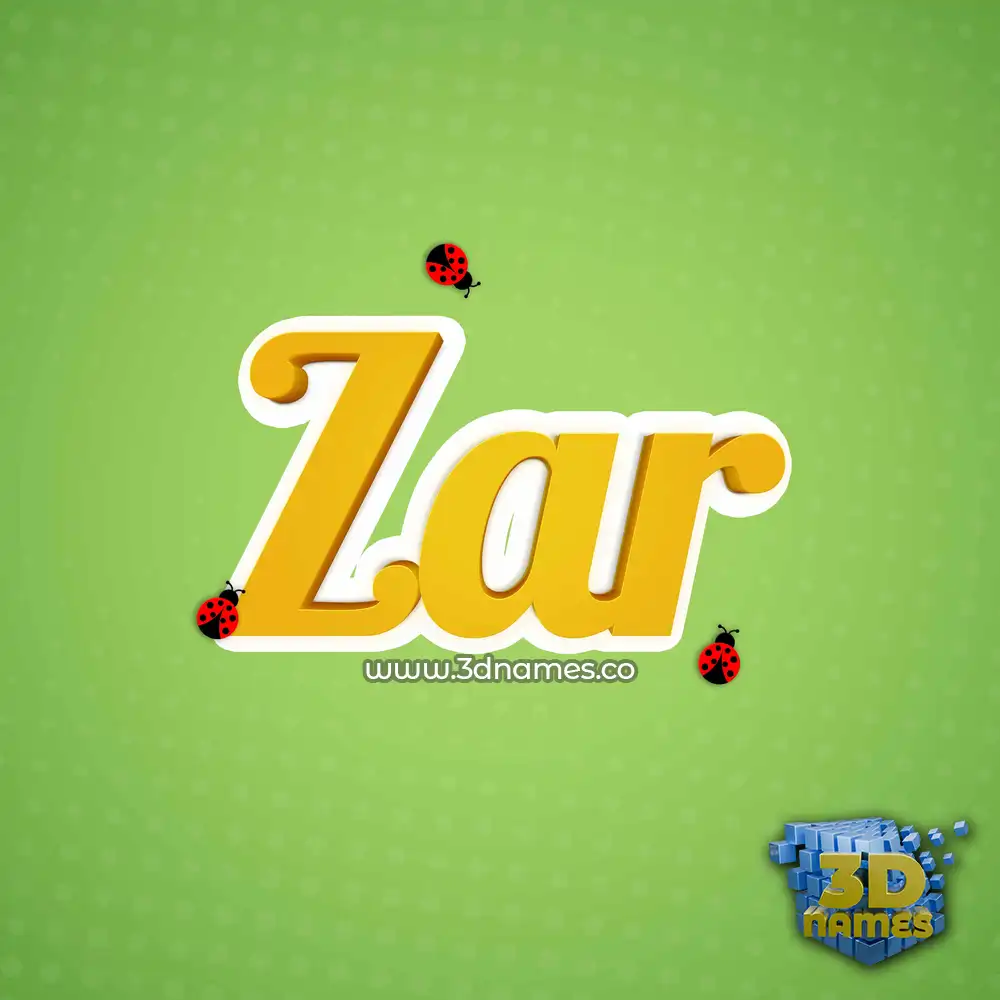 zar in Ladybugs style - 3D name wallpaper
