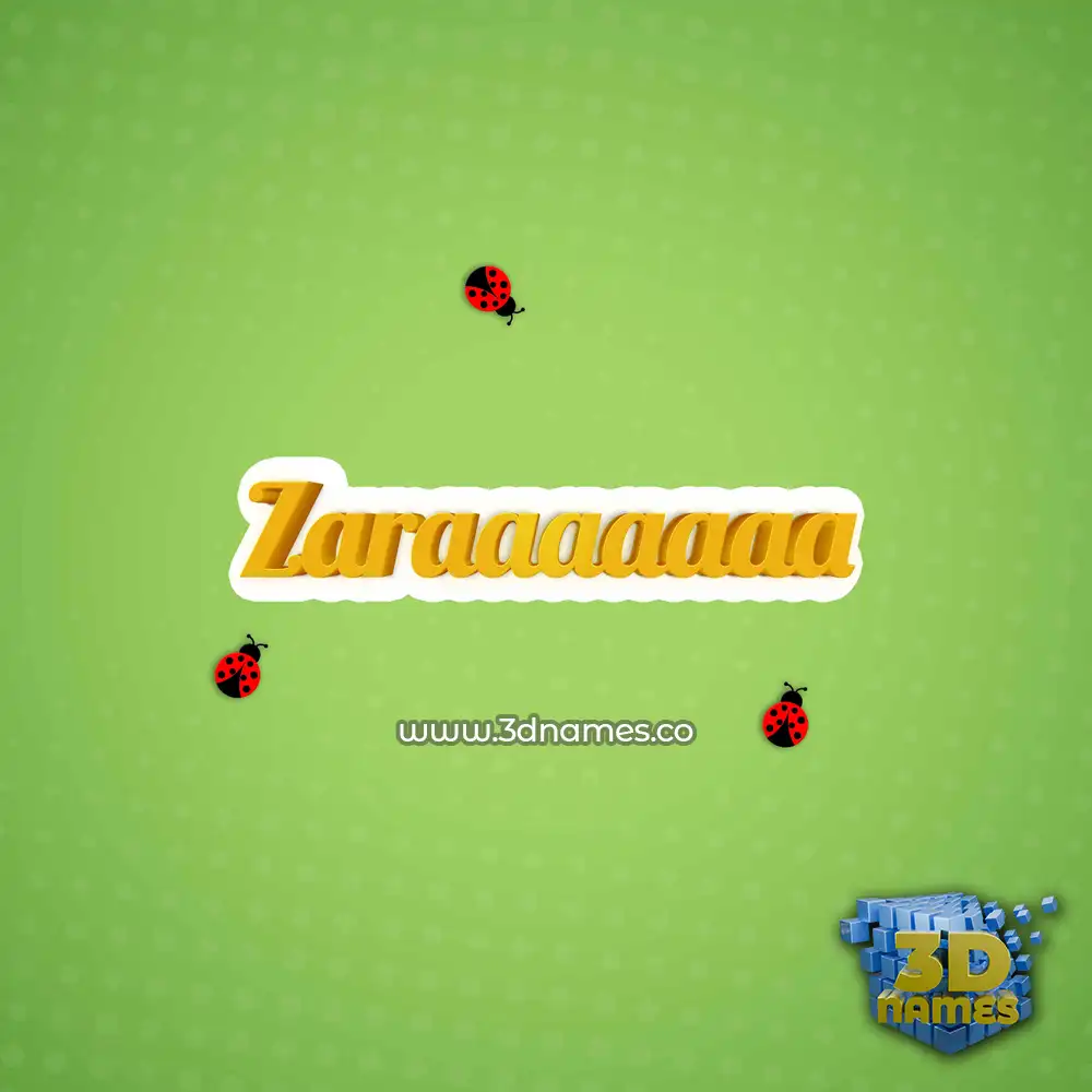 zaraaaaaaa in Ladybugs style - 3D name wallpaper