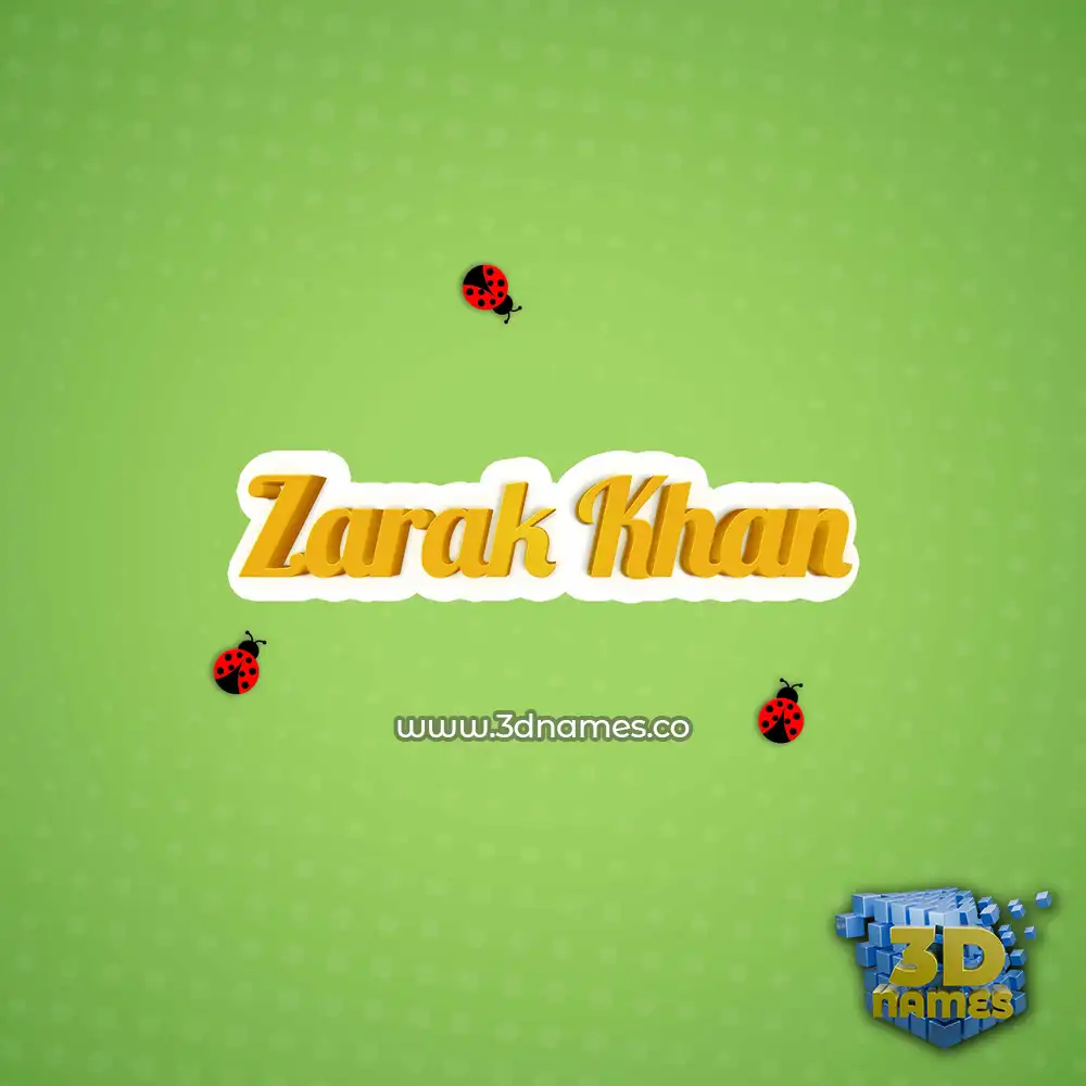 zarak khan in Ladybugs style - 3D name wallpaper