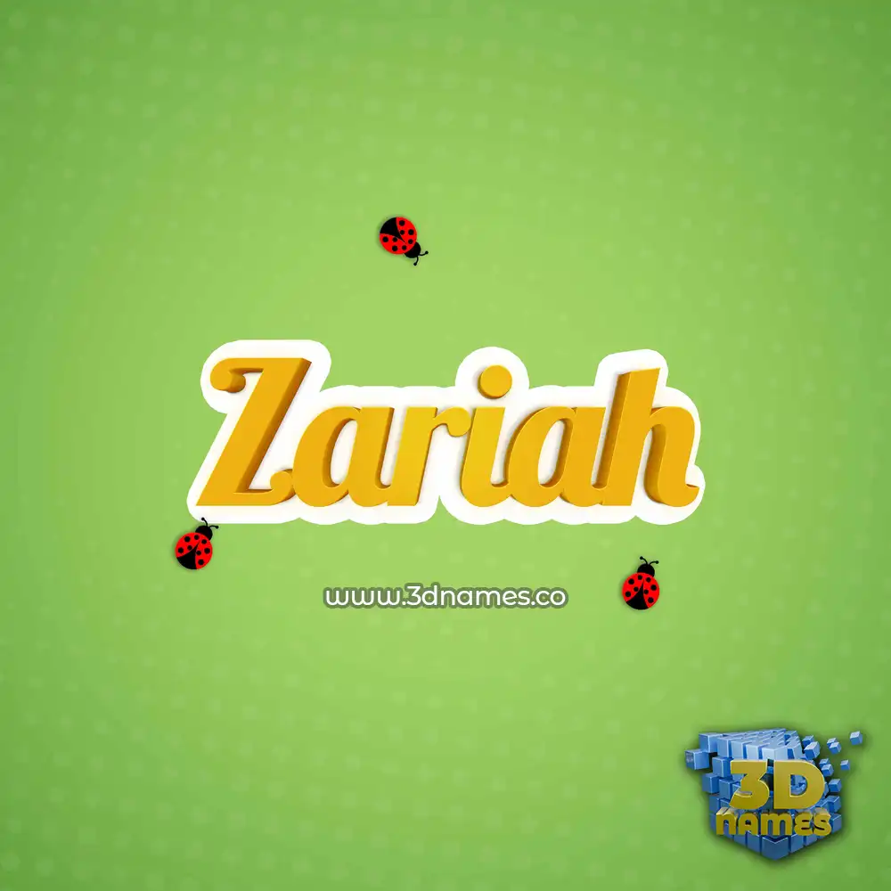 zariah in Ladybugs style - 3D name wallpaper