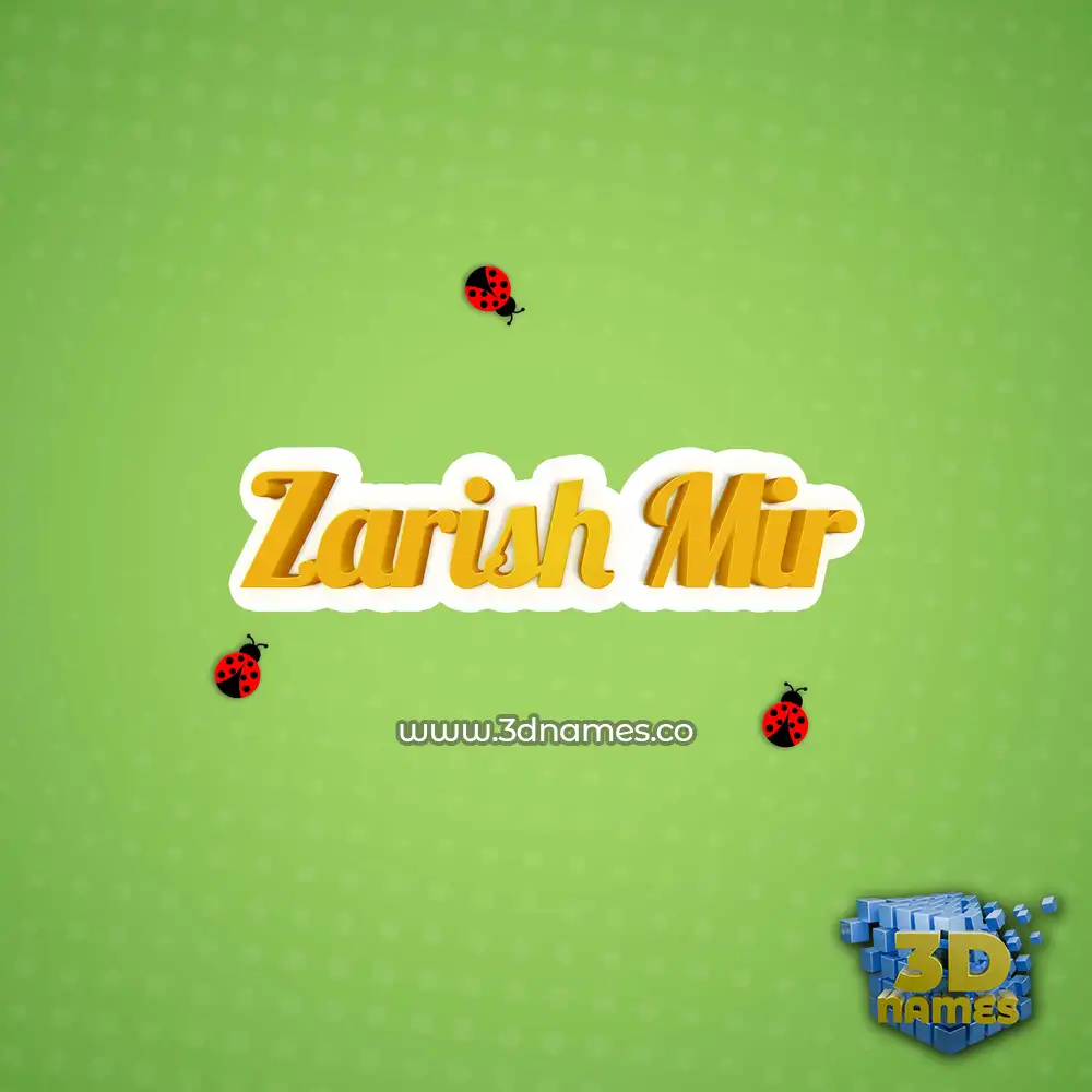 zarish mir in Ladybugs style - 3D name wallpaper
