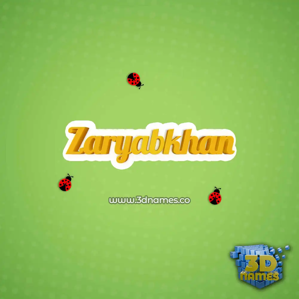 zaryabkhan in Ladybugs style - 3D name wallpaper