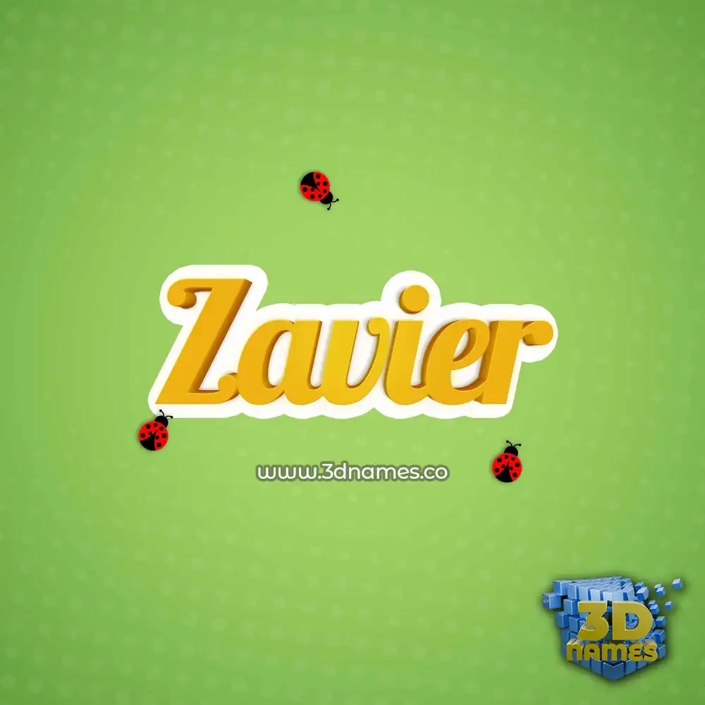 zavier in Ladybugs style - 3D name wallpaper