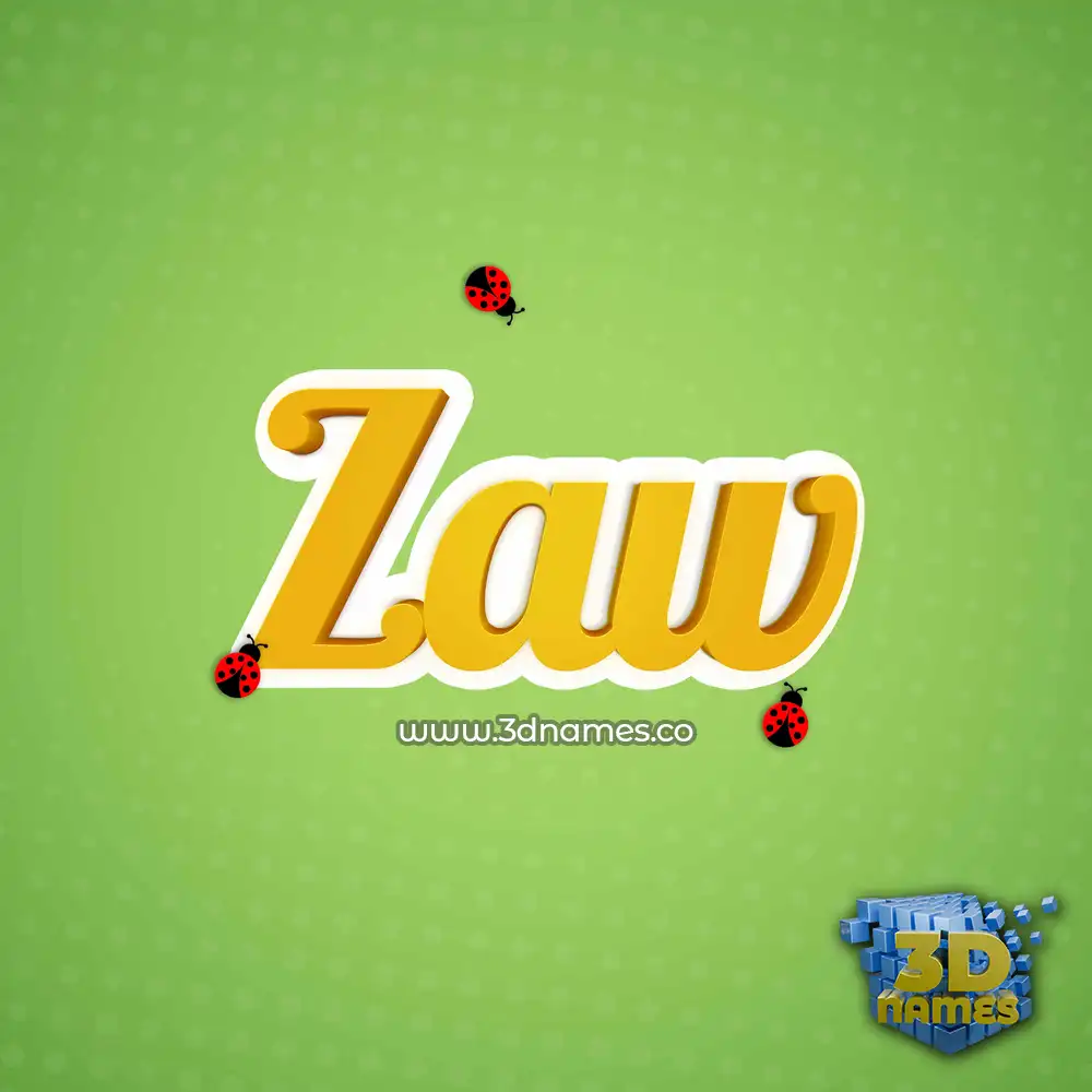 zaw in Ladybugs style - 3D name wallpaper