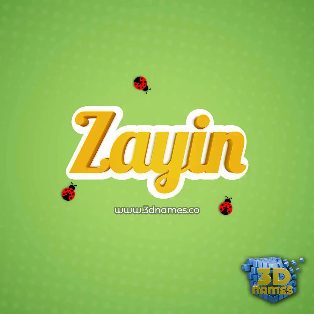 zayin in Ladybugs style - 3D name wallpaper