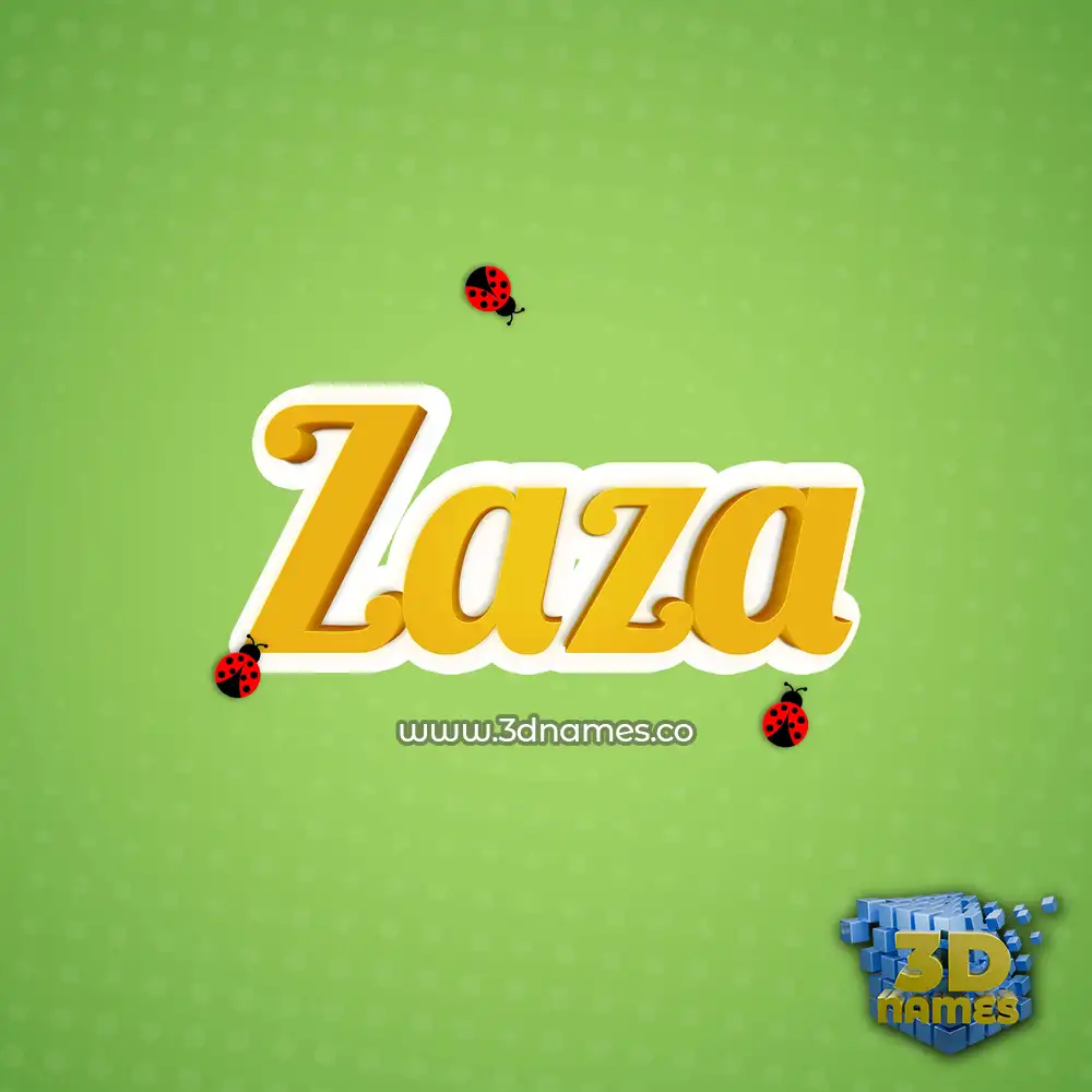 zaza in Ladybugs style - 3D name wallpaper