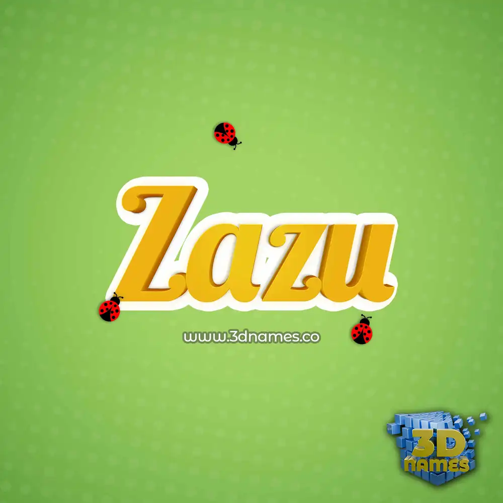 zazu in Ladybugs style - 3D name wallpaper