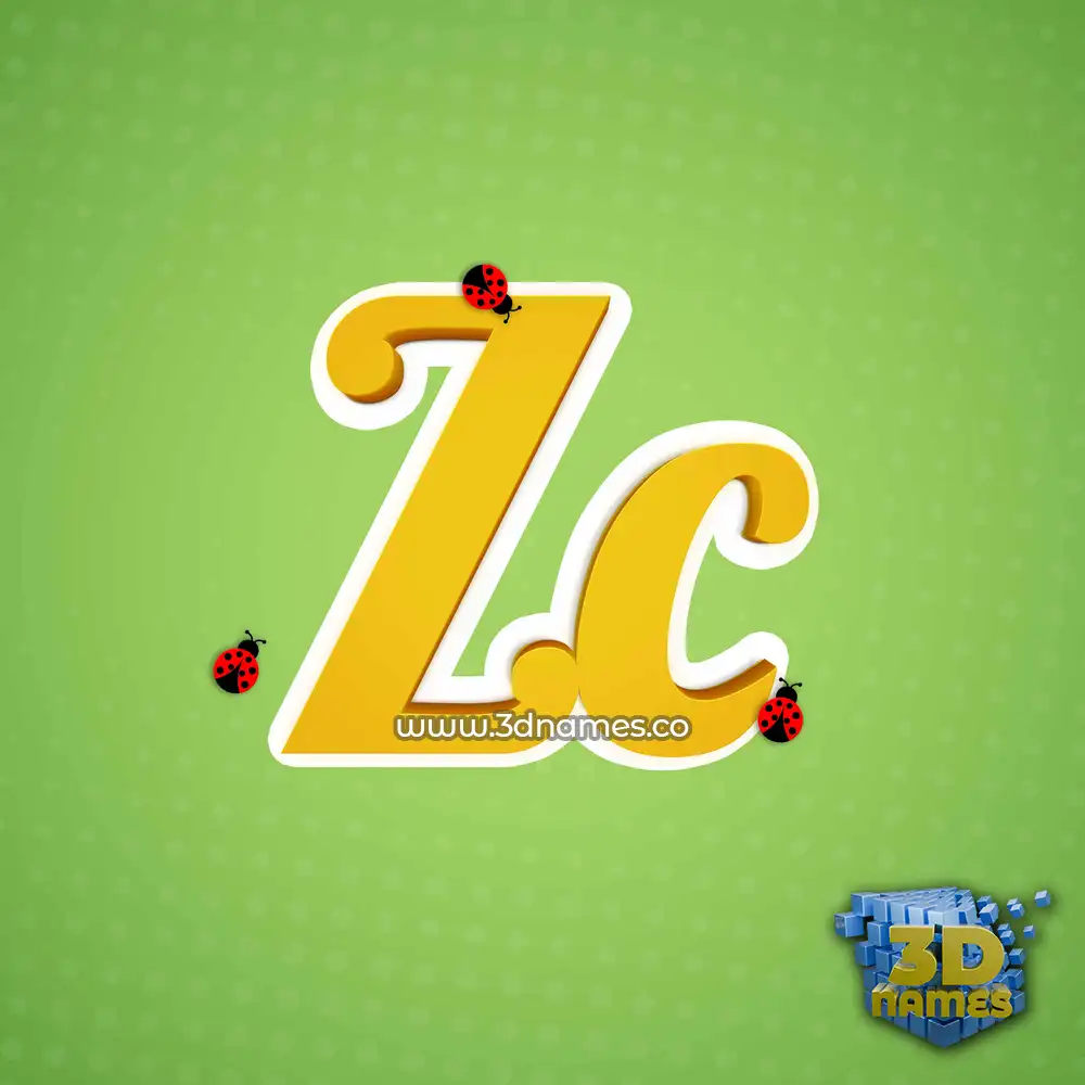zc in Ladybugs style - 3D name wallpaper