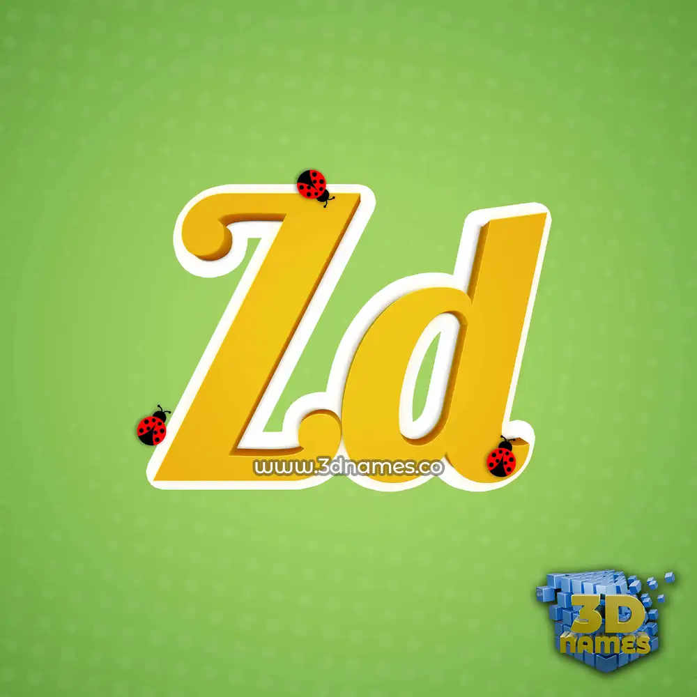 zd in Ladybugs style - 3D name wallpaper