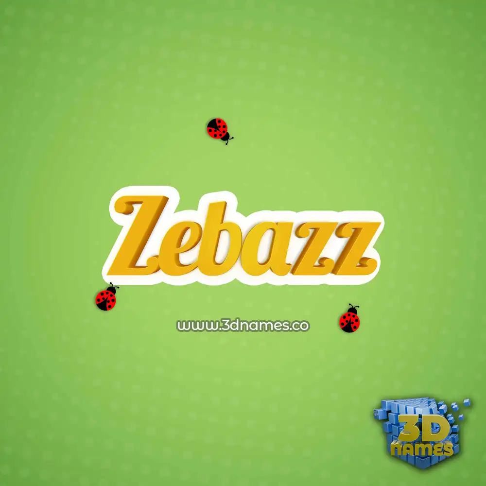 zebazz in Ladybugs style - 3D name wallpaper