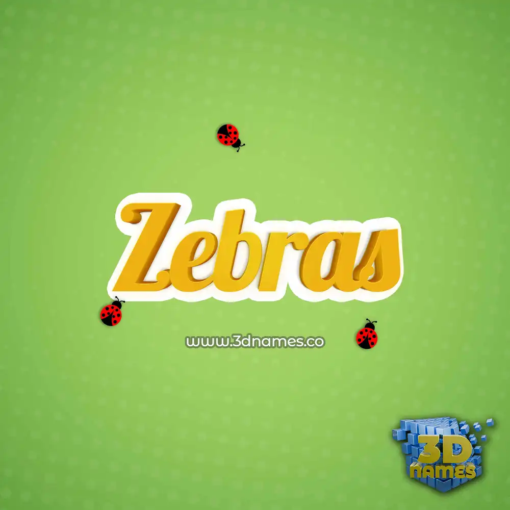 zebras in Ladybugs style - 3D name wallpaper
